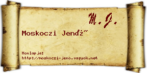 Moskoczi Jenő névjegykártya