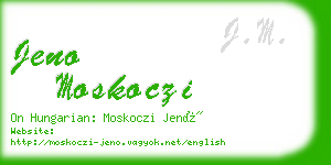 jeno moskoczi business card